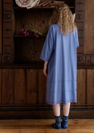 “Twinkle” nightgown in organic cotton - sea blue
