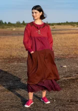 "Desert" woven organic cotton dress - dark hibiscus