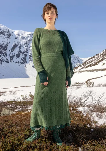 Trøje "Forgetmenot" i alpakamiks - skovgrøn/meleret