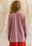 Essential striped sweater in organic cotton dove blue/brick thumbnail