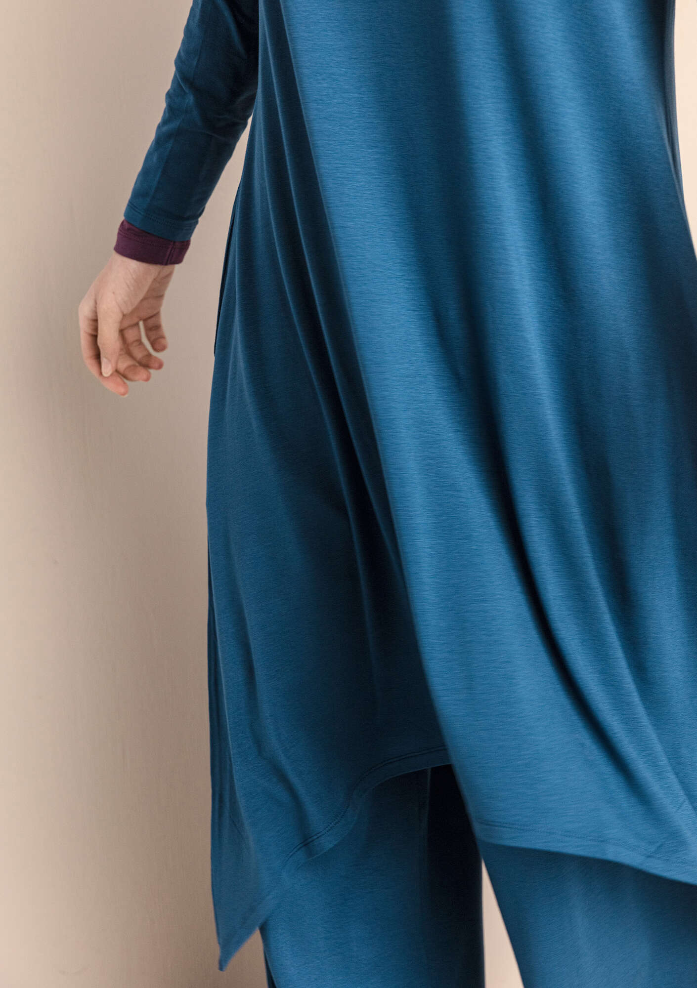 Robe en jersey de lyocell/élasthanne bleu indigo