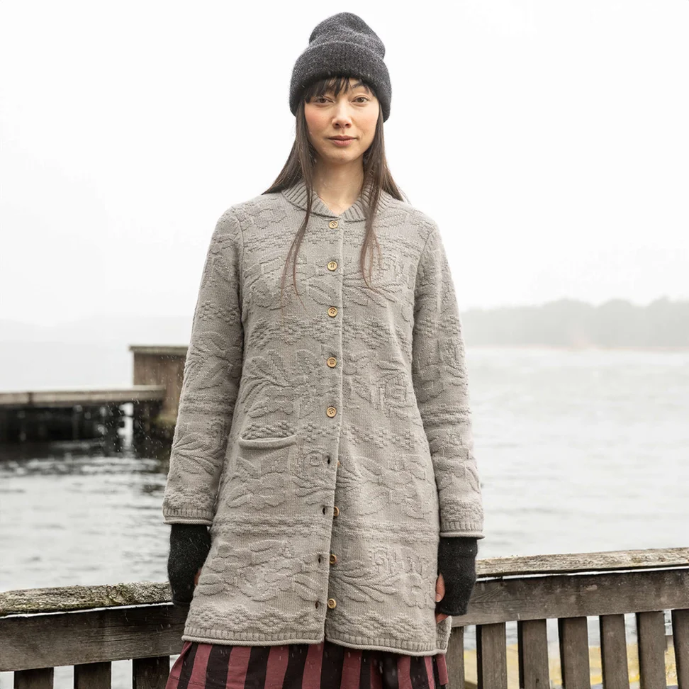 Lang vest "Nova Scotia" van lamswol - grijs