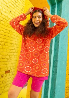 “Soho” jersey hoodie in organic cotton - chilli