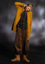 Harem trousers in woven organic cotton - brass