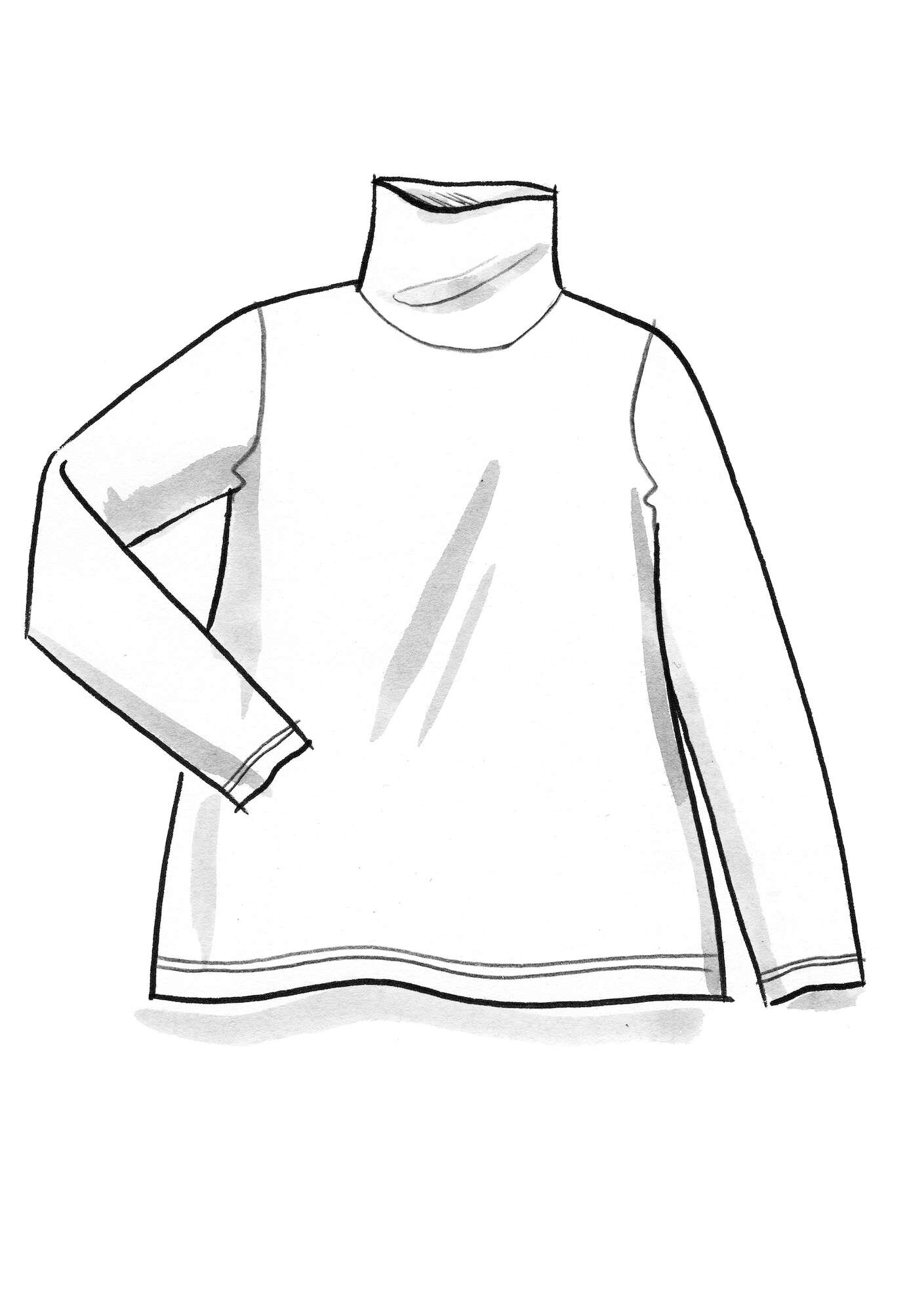 Lyocell/elastane jersey polo-neck top
