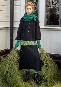 “Vinternatt” alpaca blend knit skirt - black