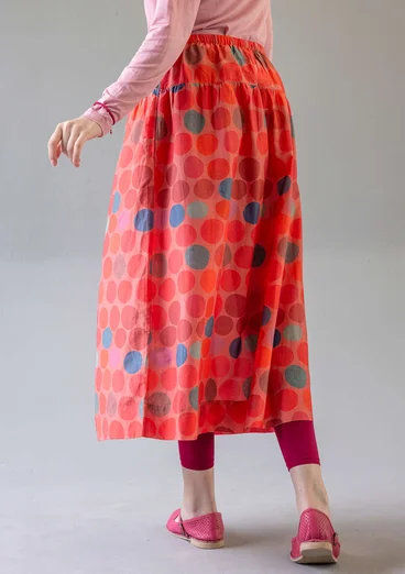 “Paris” woven organic cotton/silk skirt - flamingo/patterned