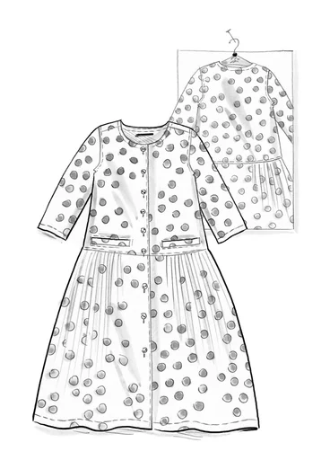 Robe tissée ”Tindra” en coton biologique - noir/motif