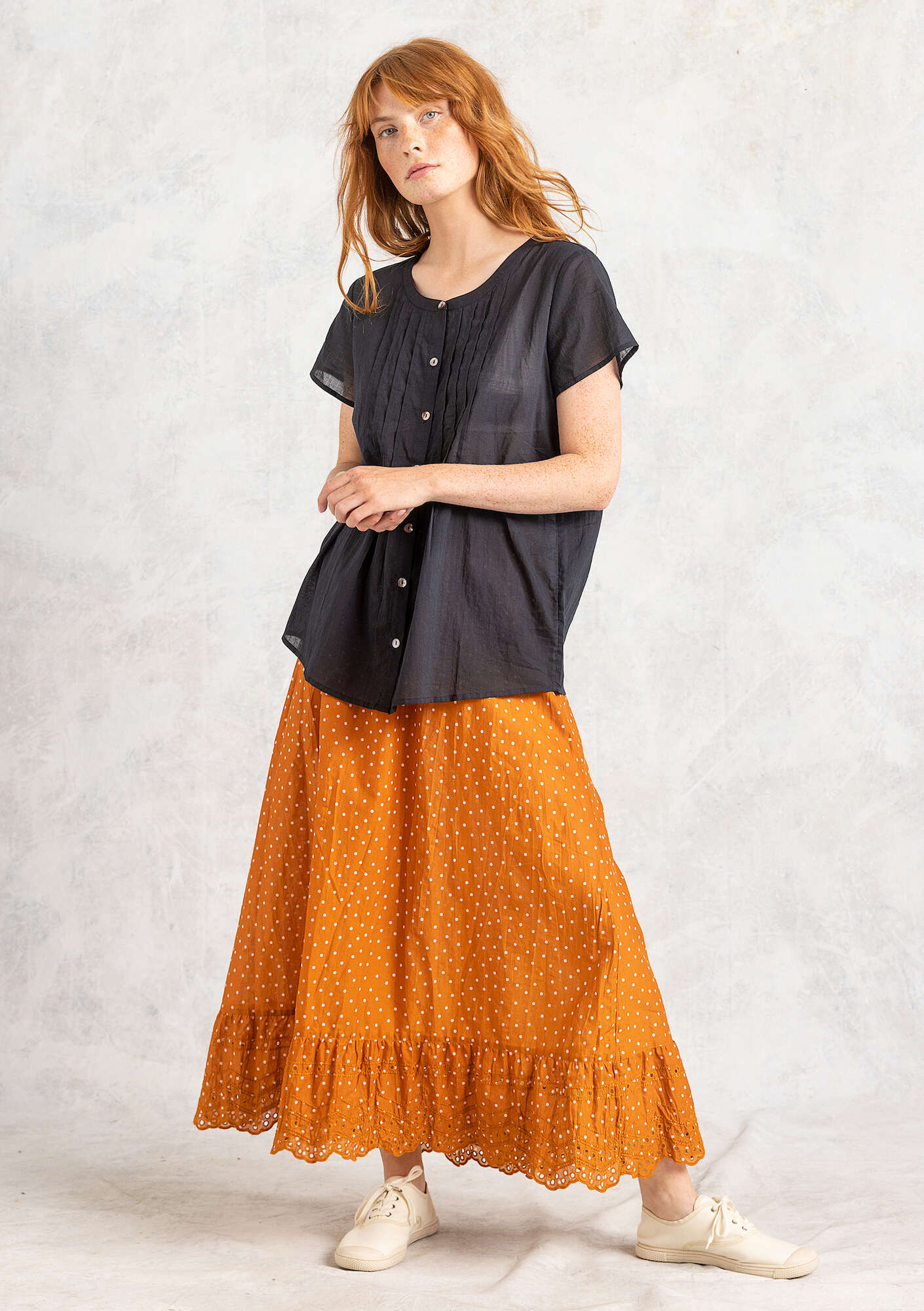 “Pytte” woven organic cotton underskirt amber/patterned thumbnail