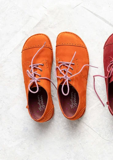 Nubuck lace-ups - henna