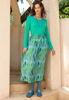 “Paris” woven organic cotton/silk skirt - cicada/patterned