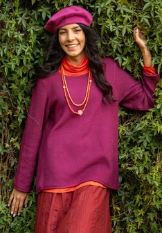 Organic cotton, textured-knit sweater - grape