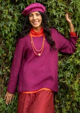Strukturstrick-Pullover aus Bio-Baumwolle - traube