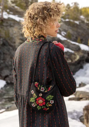 “Glimra” woven organic cotton dress - black