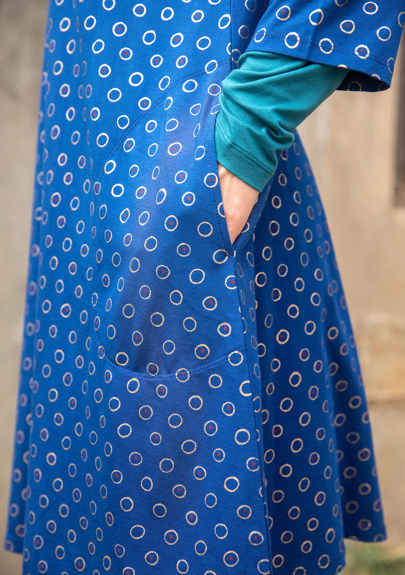 Tricot jurk  Elisabet  van biologisch katoen/modal porseleinblauw thumbnail
