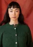 Gilet "Vinternatt" en alpaga mélangé (vert foncé S)