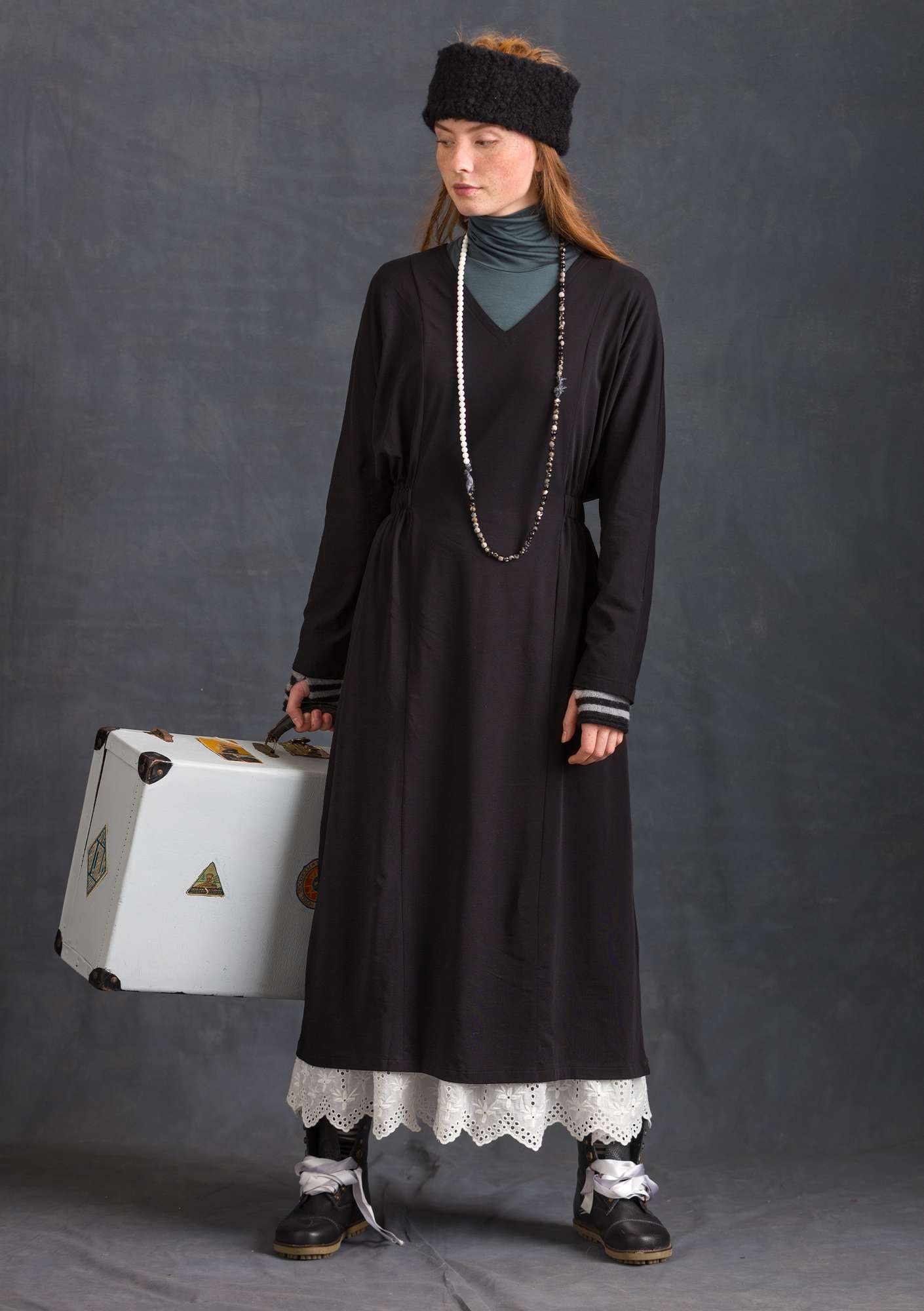 Kleid aus Öko-Baumwolle/Modal/Elasthan schwarz thumbnail