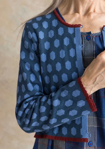 “Vendela” organic/recycled cotton cardigan - Pacific blue