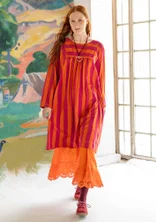 Robe "Madalena" en jersey de coton biologique/modal - orange brûlé/cyclamen