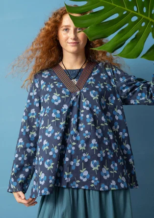 Blouse "Andes" en coton biologique - indigo foncé