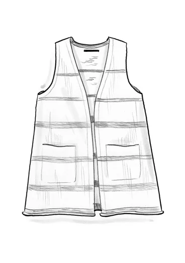 “Sandy” sleeveless top knitted in a blend of alpaca wool and organic/recycled cotton - dark natural