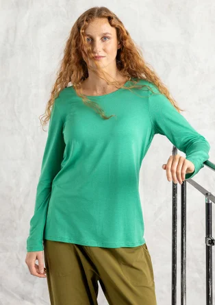 “Tina” lyocell/elastane jersey top - lotus green