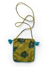 “Web” purse in cotton/linen - asparagus