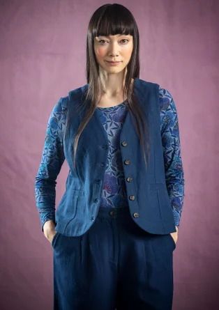 Top à motif "Ada" en lyocell/élasthanne - indigo