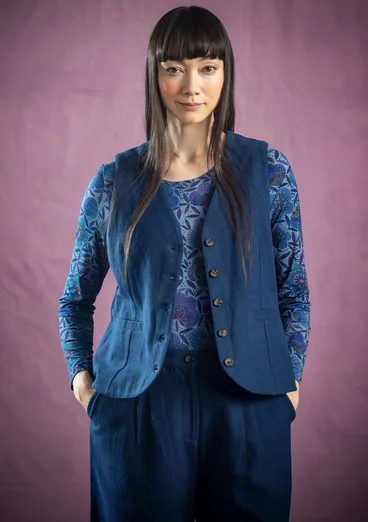 Top à motif "Ada" en lyocell/élasthanne - indigo