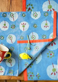 Set de table "Indra" en coton biologique - indigotier