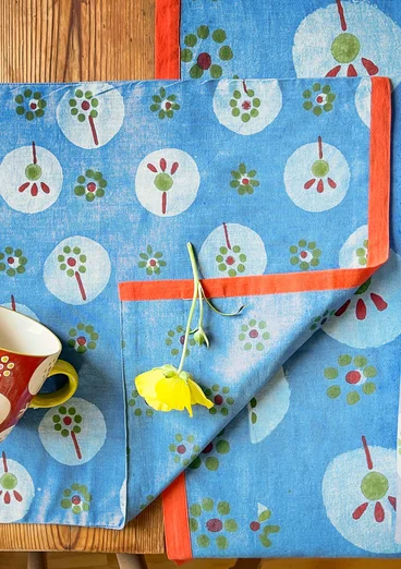Set de table "Indra" en coton biologique - indigotier