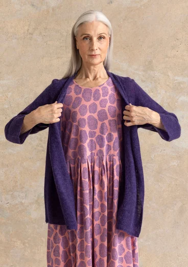 Wool/cotton/alpaca cardigan - night sky/melange