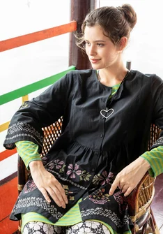 “Girlang” tunic in organic cotton - black