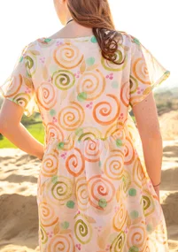 “Cumulus” woven-cotton dress - light sand