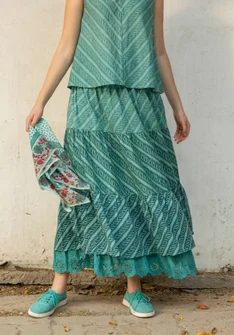 “Eka” woven organic cotton skirt - artemisia