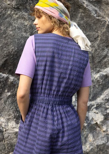 “Wavy” woven organic cotton jumpsuit - sky blue