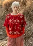 “Rose hip” woven organic cotton blouse (agate red L)