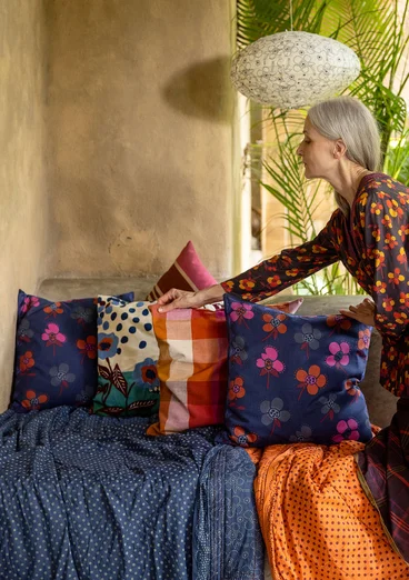 Tyynynpäällinen "Amandine” ekopuuvillaa - tumma indigo