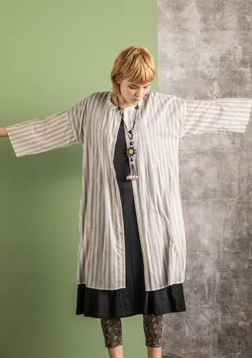 Robe "Serafina" en tissu de coton biologique - gris éléphant/motif