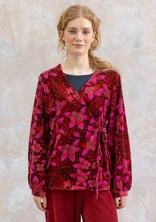 Velours vest "Cornus" van biologisch katoen/gerecycled polyester - rode biet