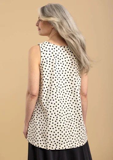 Tricot singlet "Dot" van biologisch katoen/modal/elastaan - ongebleekt