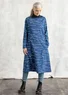 “Mona” cotton/elastane jersey dress (indigo blue/patterned S)