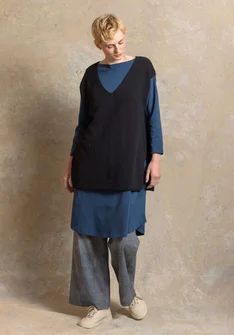 Organic/recycled cotton knitted sleeveless top - black