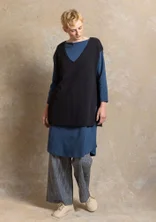 Pull sans manches en maille de coton biologique/recyclé - noir