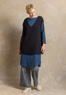 Organic/recycled cotton knitted sleeveless top - black