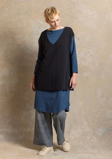 Organic/recycled cotton knitted sleeveless top - black