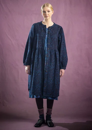 Gemustertes Kleid „Eternelle“ aus Bio-Baumwolle - indigo-gemustert