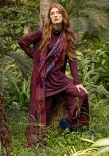 Webschal „Harriet“ aus Wolle - dunkelrot