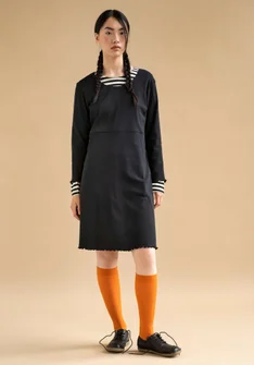 Jerseykleid aus Bio-Baumwolle - svart