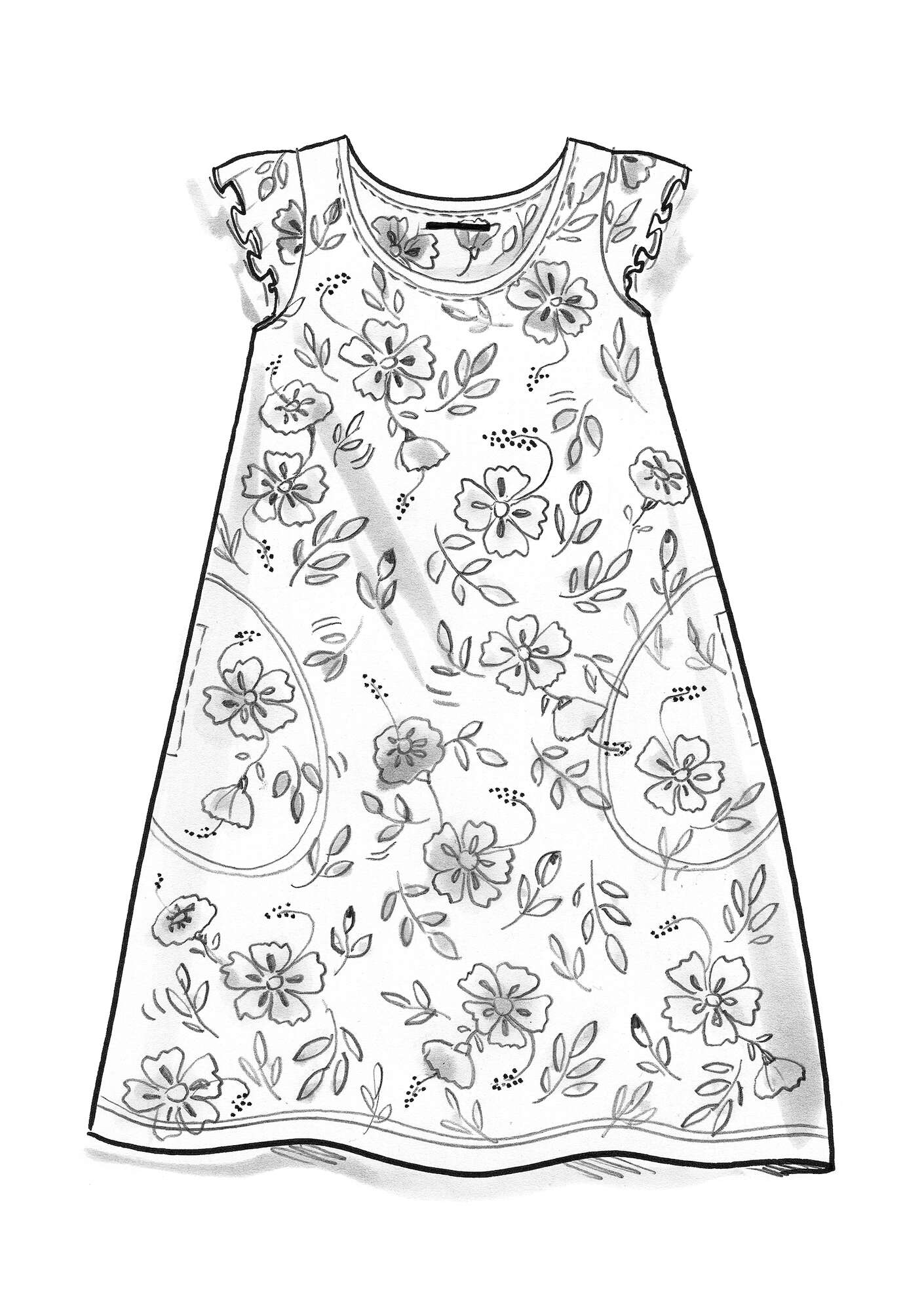 “Roselle” jersey dress in organic cotton marigold